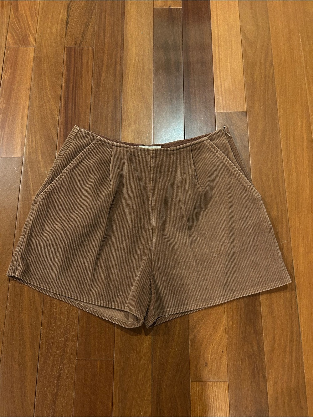 She + Sky High-Waisted Brown Corduroy Shorts size L